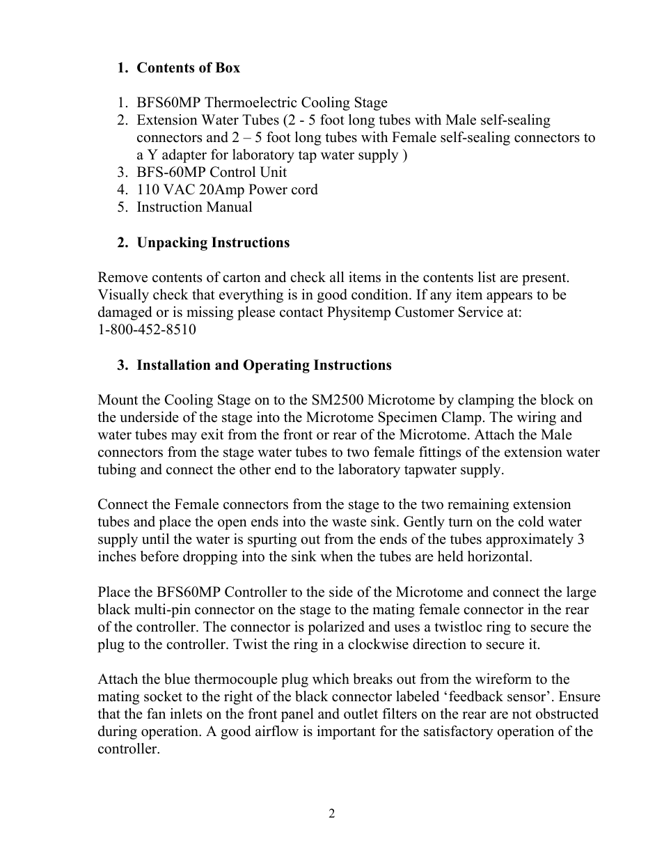 Physitemp Instruments BFS 60MP User Manual | Page 2 / 5
