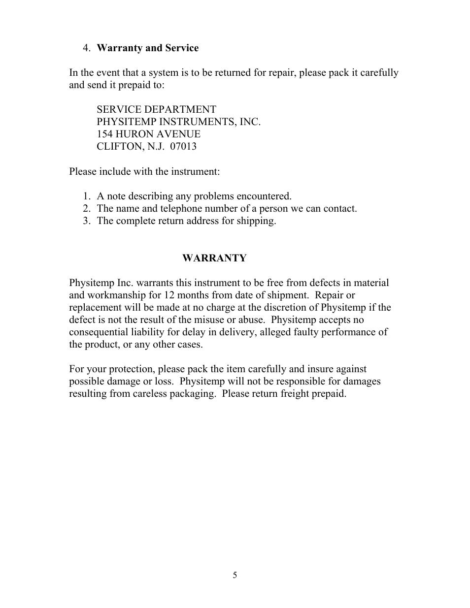 Physitemp Instruments BFS 60MP User Manual | Page 5 / 5