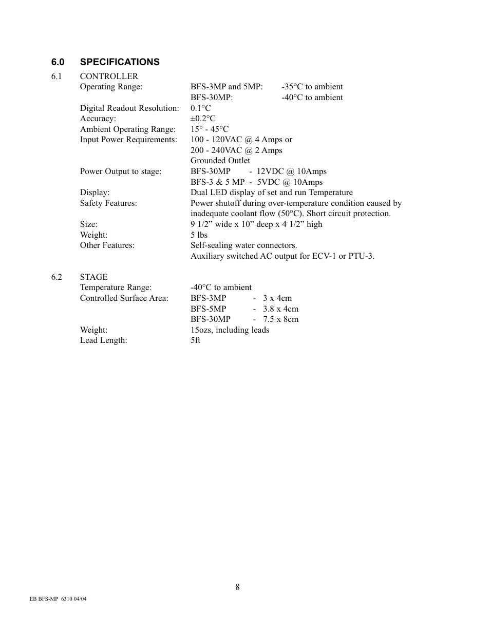 Physitemp Instruments BFS-30MP User Manual | Page 5 / 12