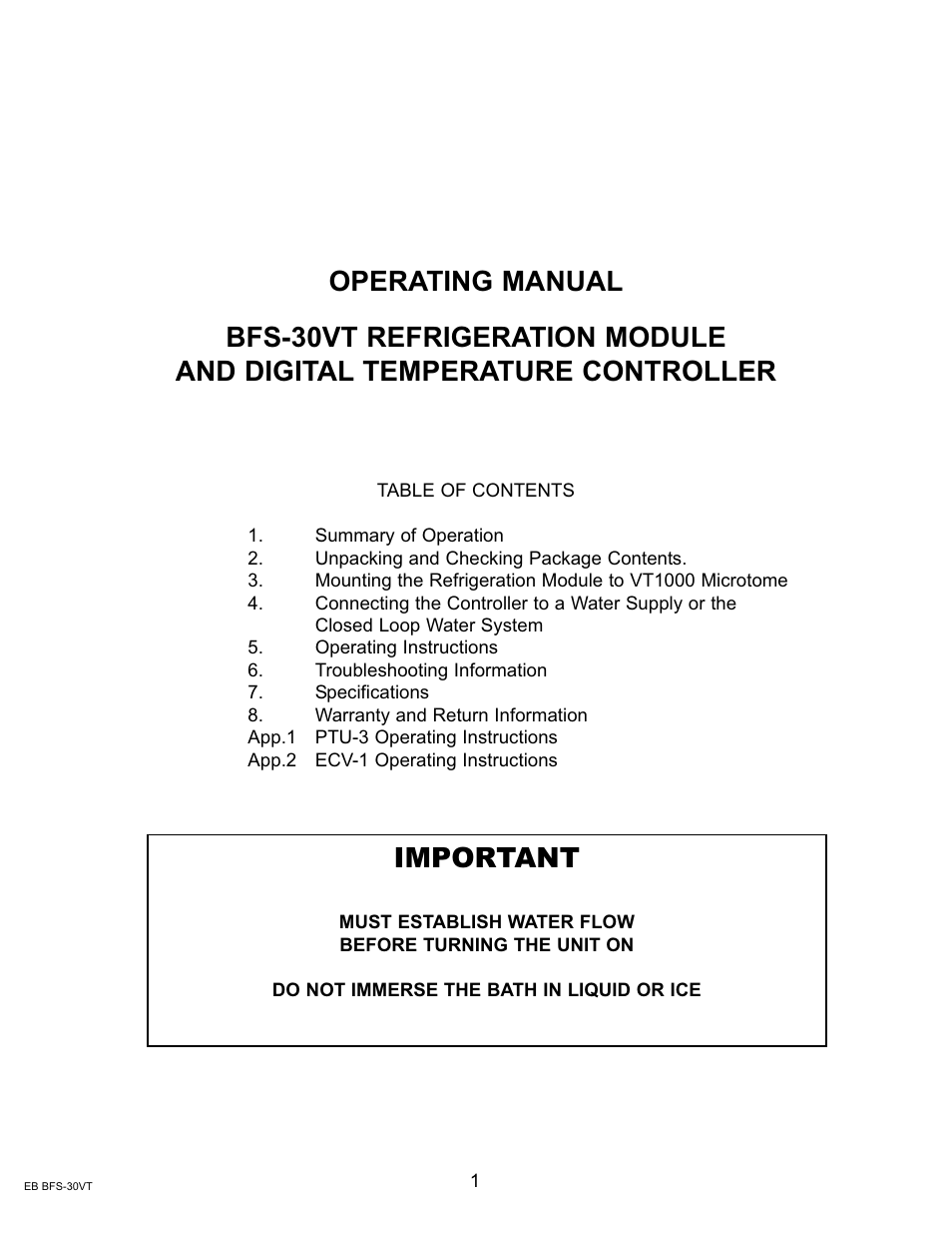 Physitemp Instruments BFS-30VT User Manual | 12 pages