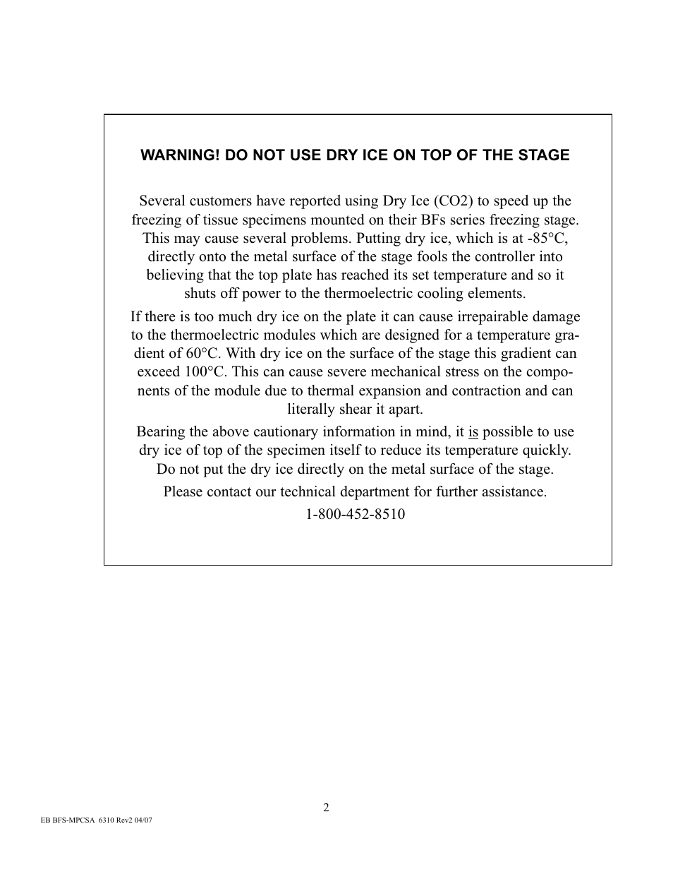 Physitemp Instruments BFS-MP CSA User Manual | Page 11 / 12