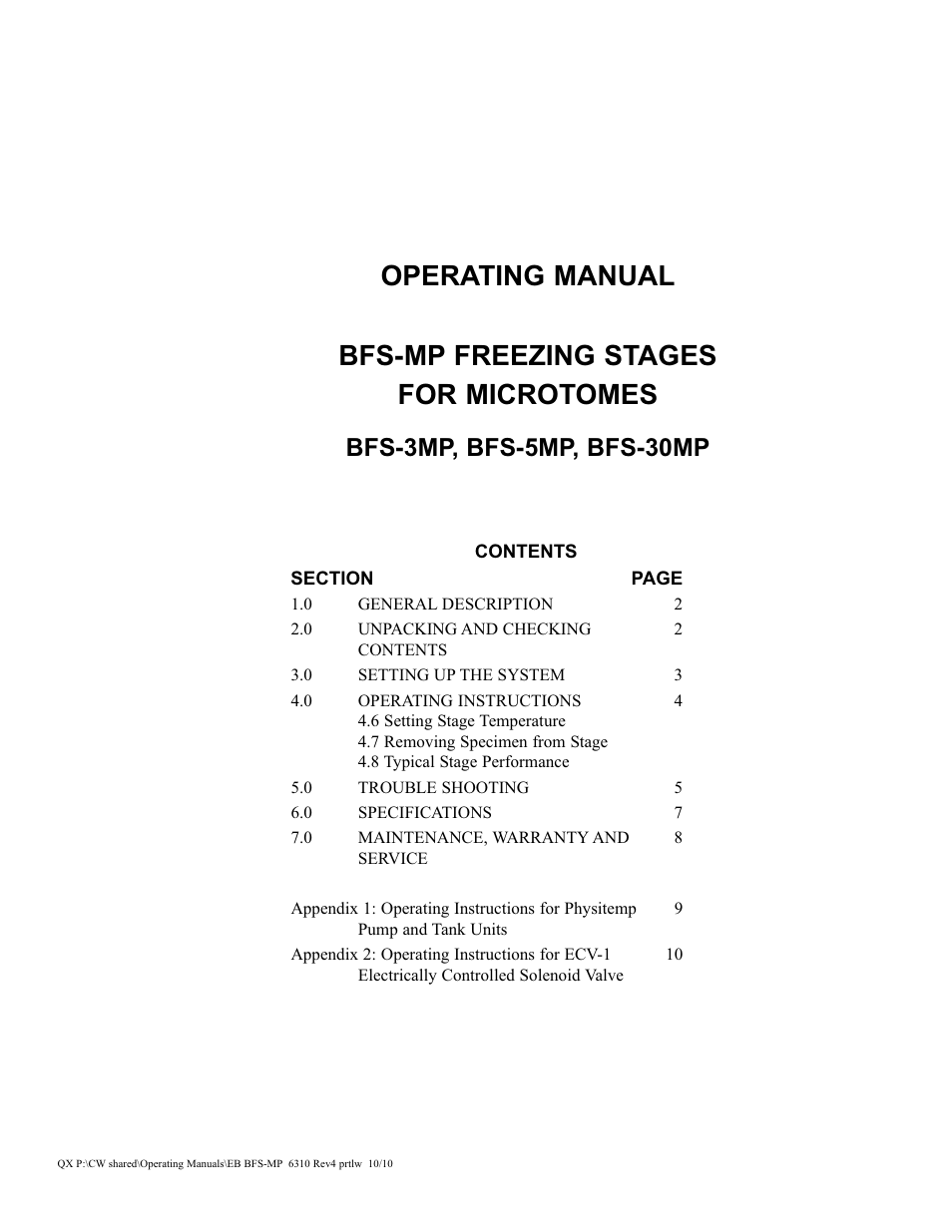 Physitemp Instruments BFS-MP Partlow and West User Manual | 12 pages