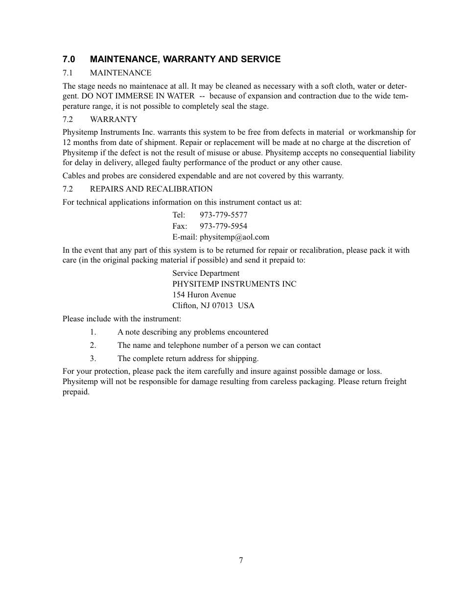 Physitemp Instruments BFS-TC User Manual | Page 2 / 8