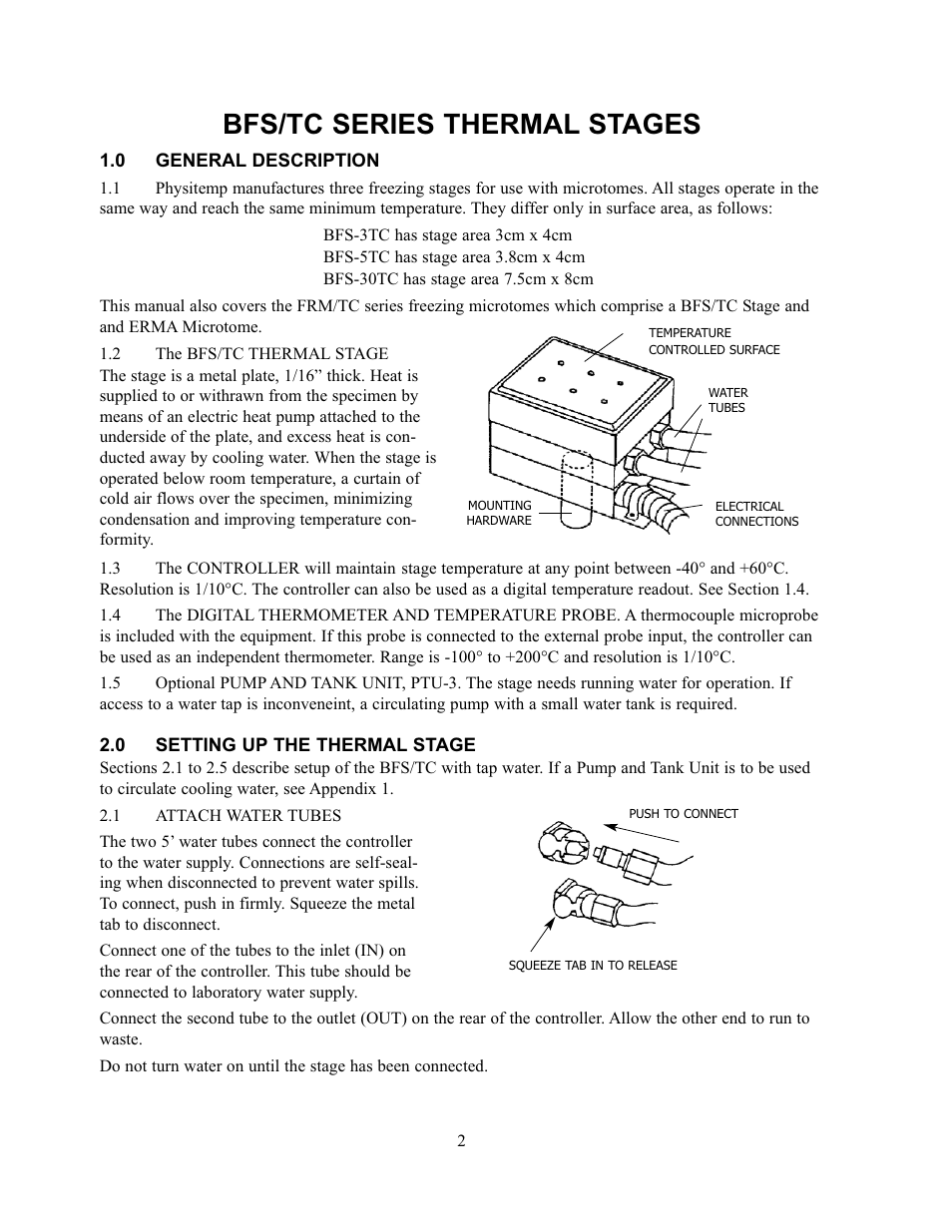 Bfs/tc series thermal stages | Physitemp Instruments BFS-TC User Manual | Page 7 / 8