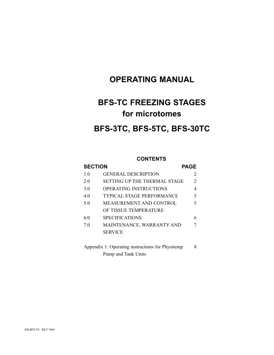 Physitemp Instruments BFS-TC User Manual | Page 8 / 8