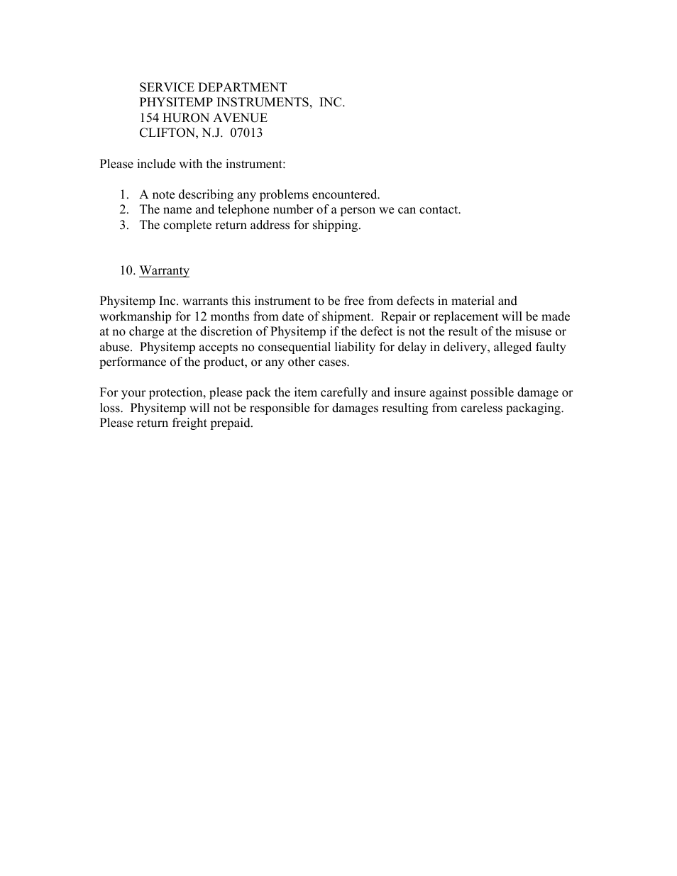 Physitemp Instruments Erma Radial User Manual | Page 5 / 5