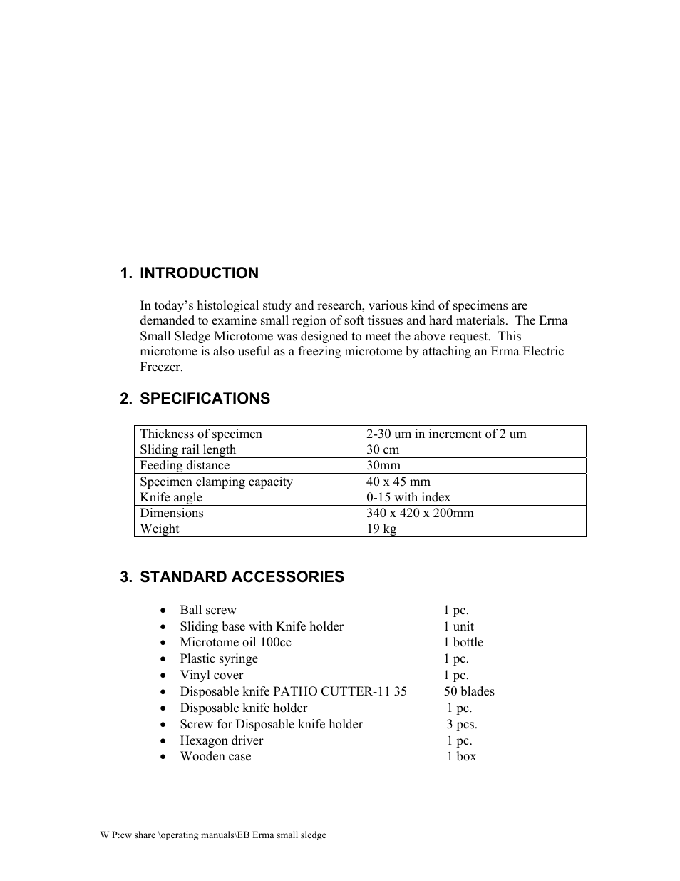 Physitemp Instruments Erma Small Sledge User Manual | Page 2 / 6
