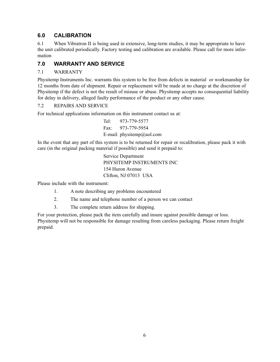 Physitemp Instruments VIBRATRON II User Manual | Page 3 / 8