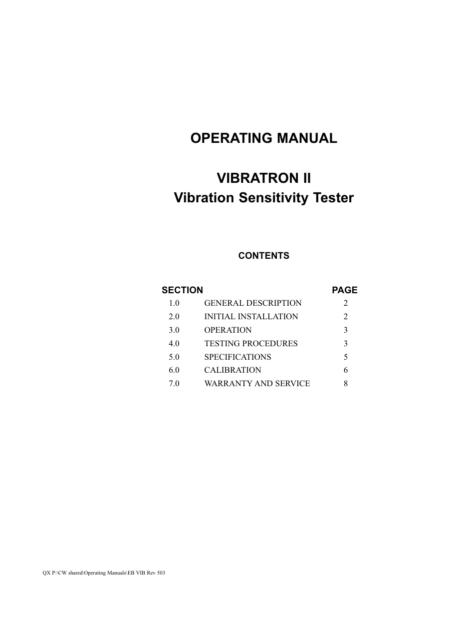 Physitemp Instruments VIBRATRON II User Manual | Page 8 / 8