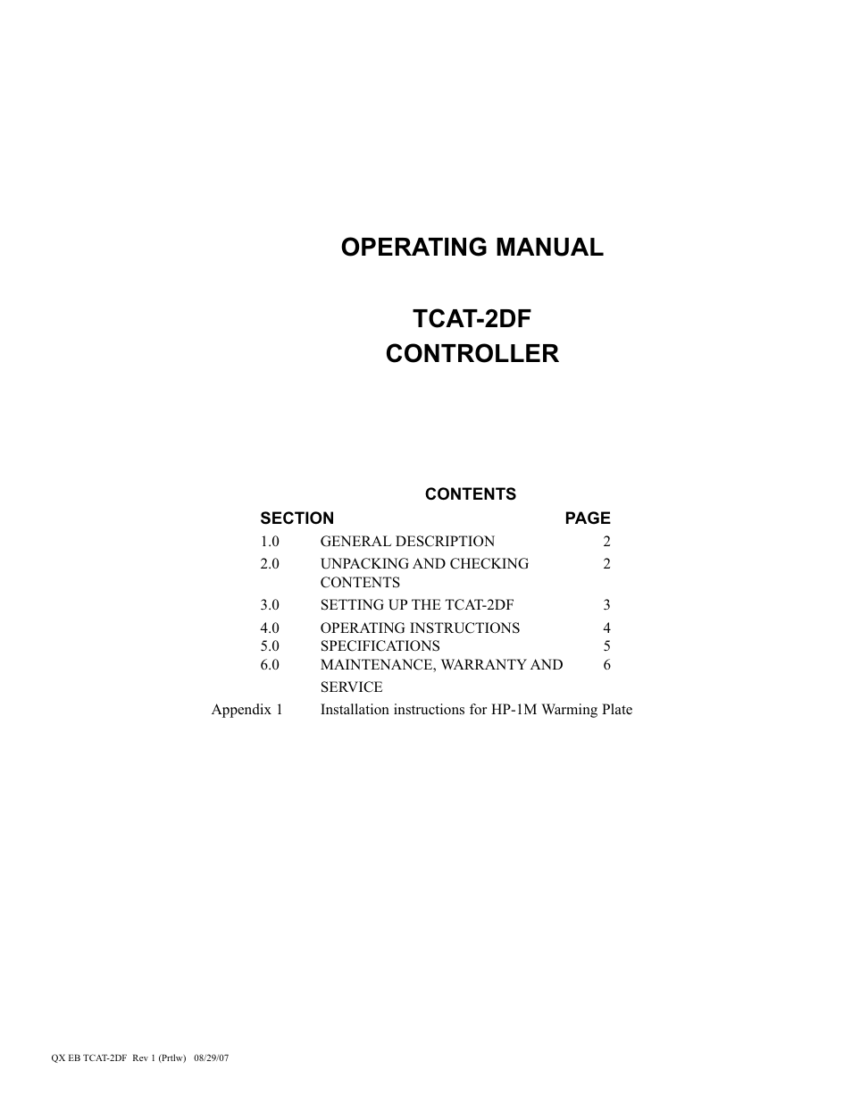 Physitemp Instruments TCAT-2DF from 59701 User Manual | 8 pages