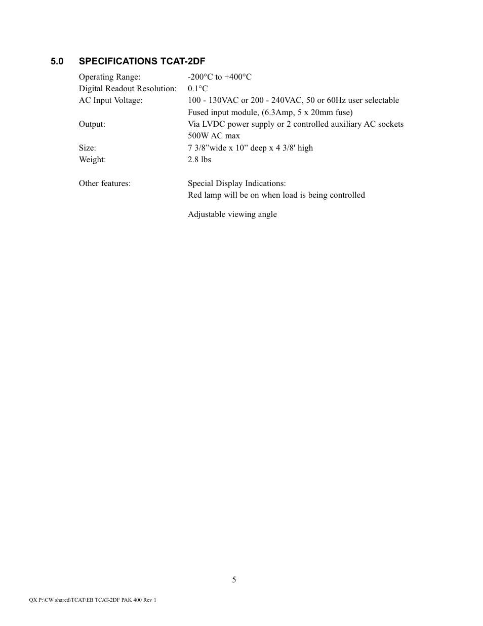 Physitemp Instruments TCAT-2DF PAK 400 User Manual | Page 7 / 11