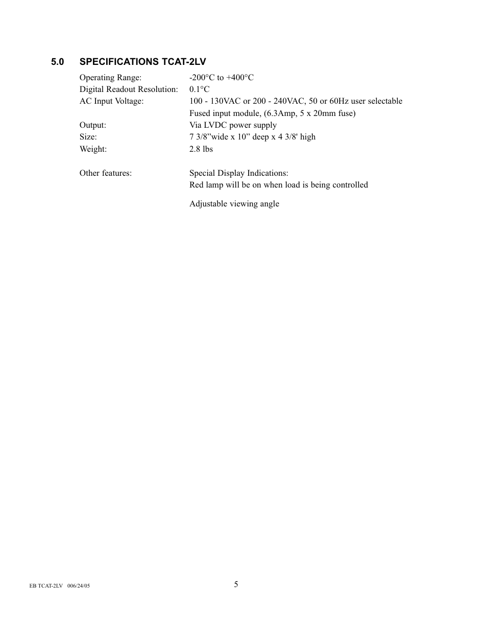 Physitemp Instruments TCAT-2LV up to SN9205 User Manual | Page 7 / 11