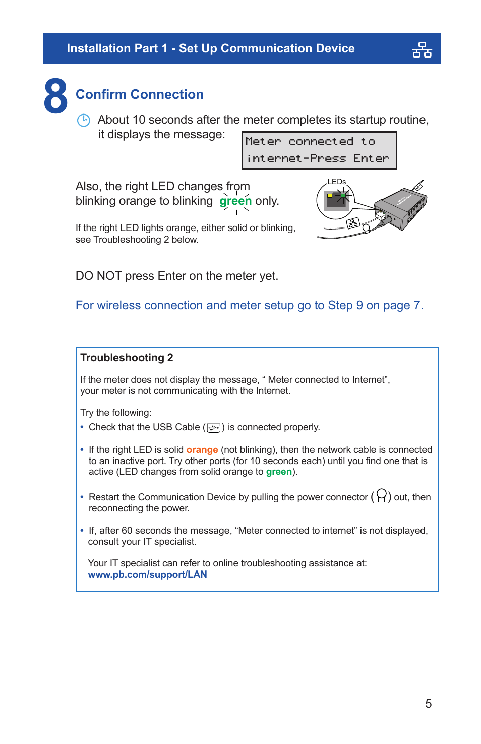 Confirm connection | Pitney Bowes Mailstation2 (K7M0) User Manual | Page 9 / 32