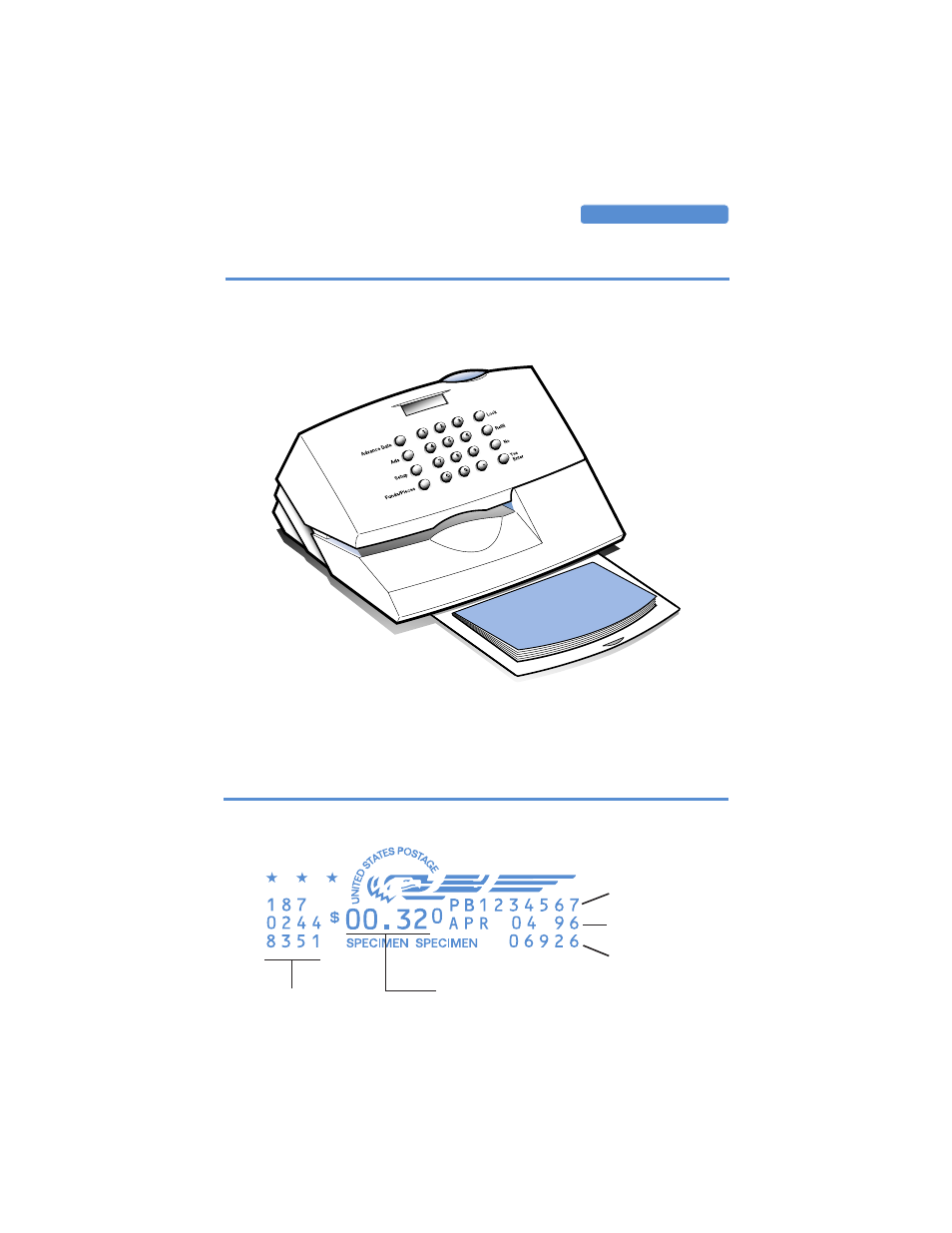 Parts of the meter, The meter stamp | Pitney Bowes E702 User Manual | Page 5 / 55