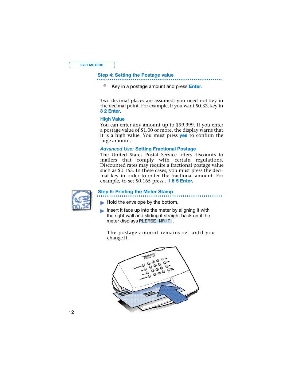 Pitney Bowes E707 User Manual | Page 12 / 55