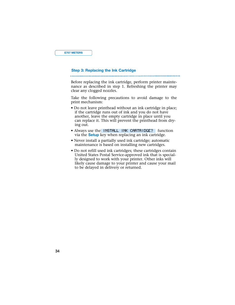 Pitney Bowes E707 User Manual | Page 34 / 55