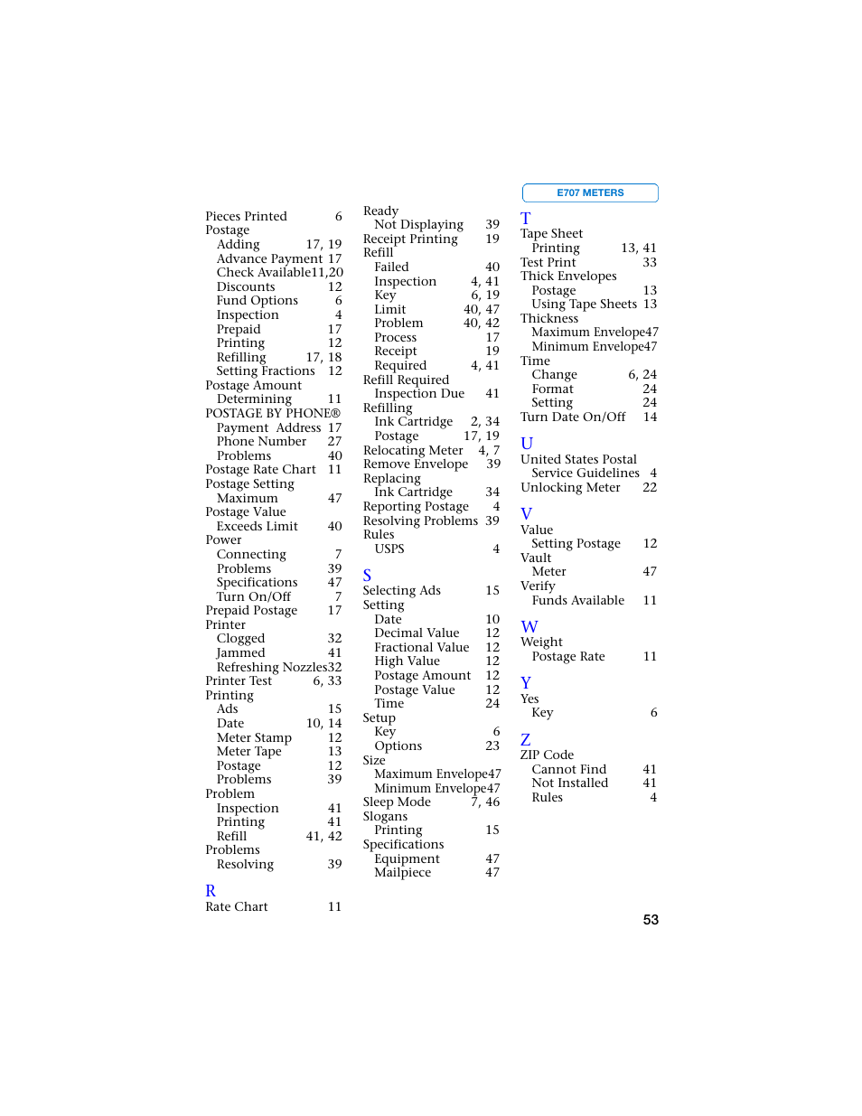 Pitney Bowes E707 User Manual | Page 53 / 55