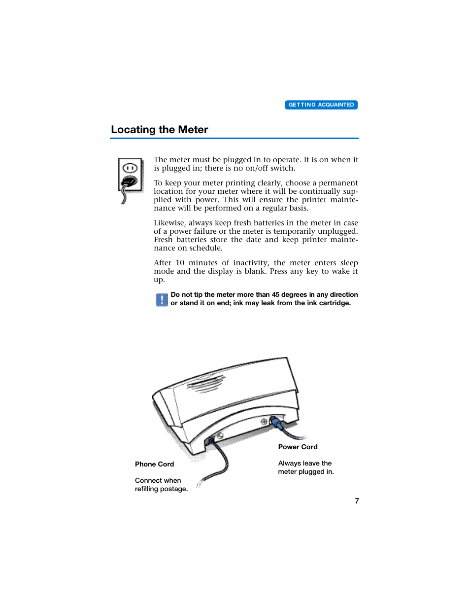 Locating the meter | Pitney Bowes E707 User Manual | Page 7 / 55