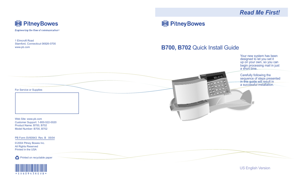 Pitney Bowes B700 User Manual | 18 pages