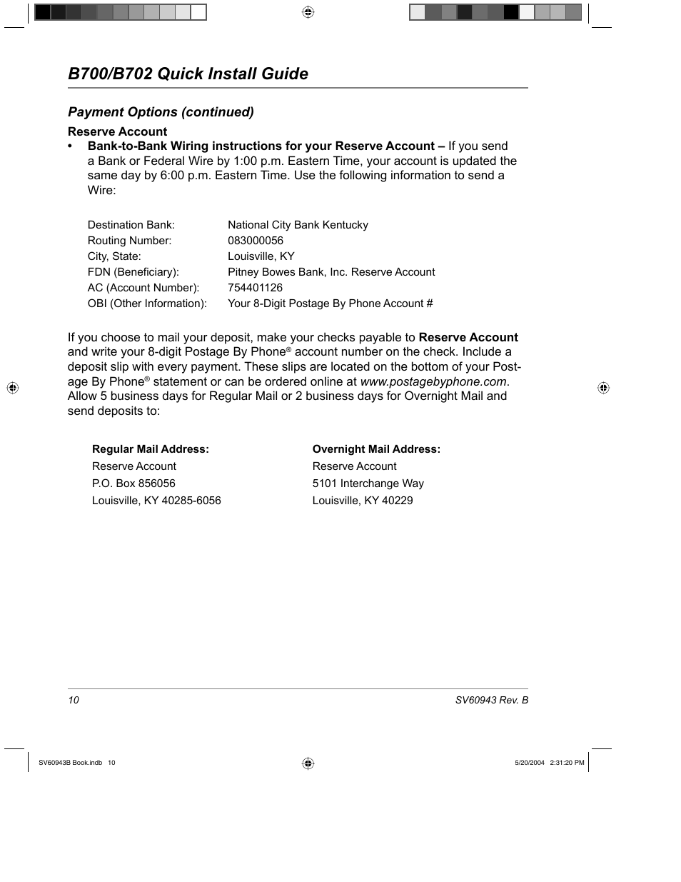 Pitney Bowes B700 User Manual | Page 11 / 18