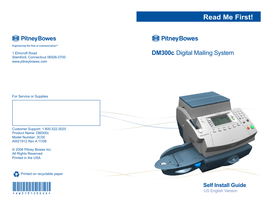 Pitney Bowes DM300 User Manual | 12 pages