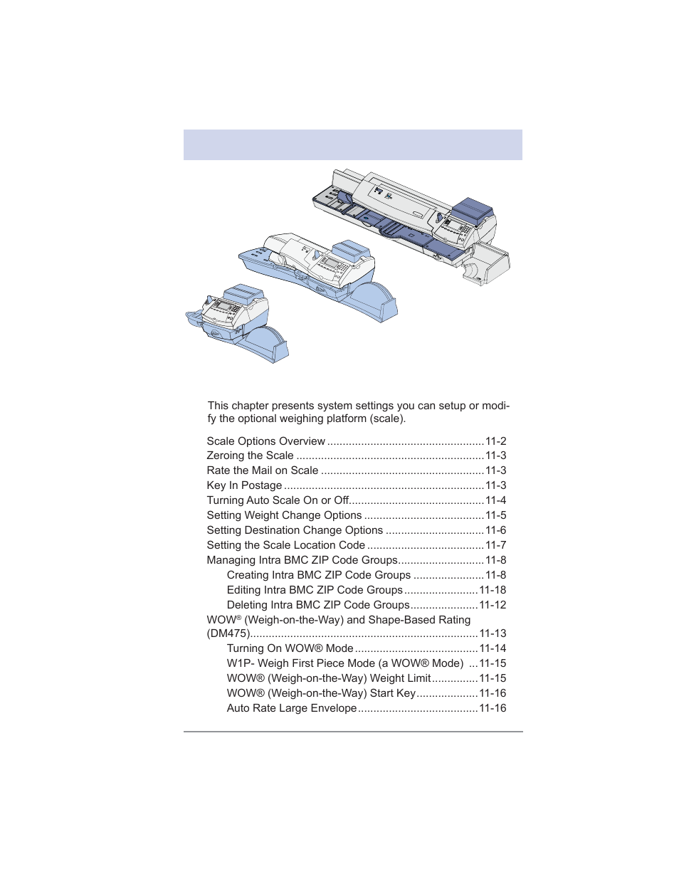 11 • scale options | Pitney Bowes DM475 User Manual | Page 151 / 226