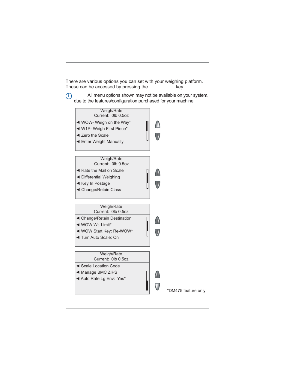 11 • scale options | Pitney Bowes DM475 User Manual | Page 152 / 226