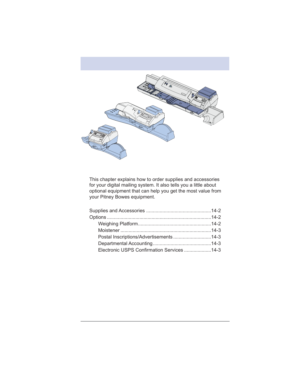 14 • supplies and options | Pitney Bowes DM475 User Manual | Page 203 / 226