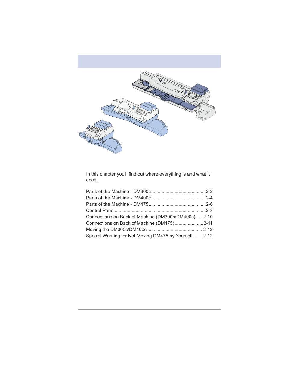 2 • getting to know your system | Pitney Bowes DM475 User Manual | Page 27 / 226