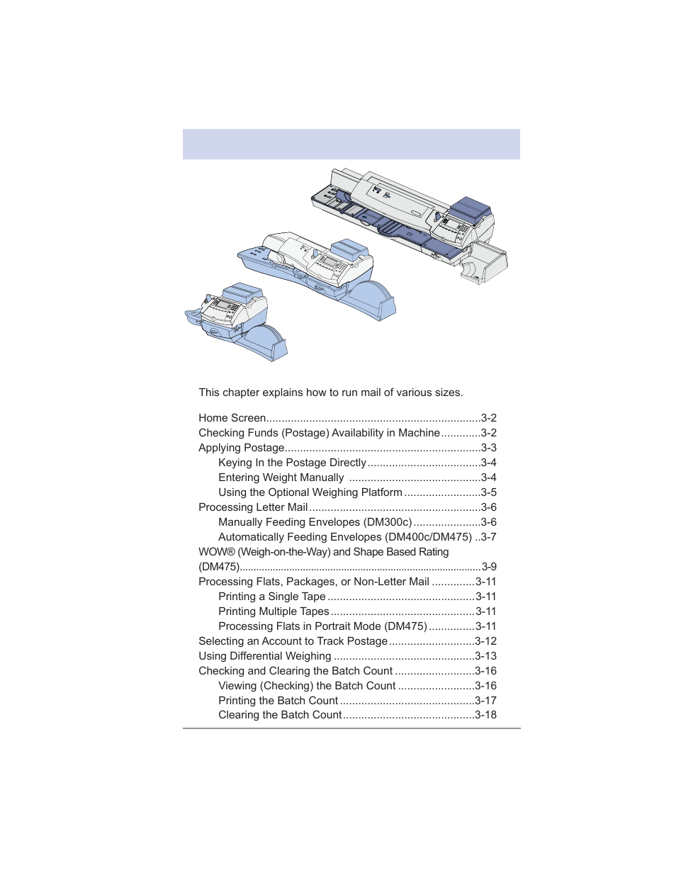 3 • running mail | Pitney Bowes DM475 User Manual | Page 39 / 226