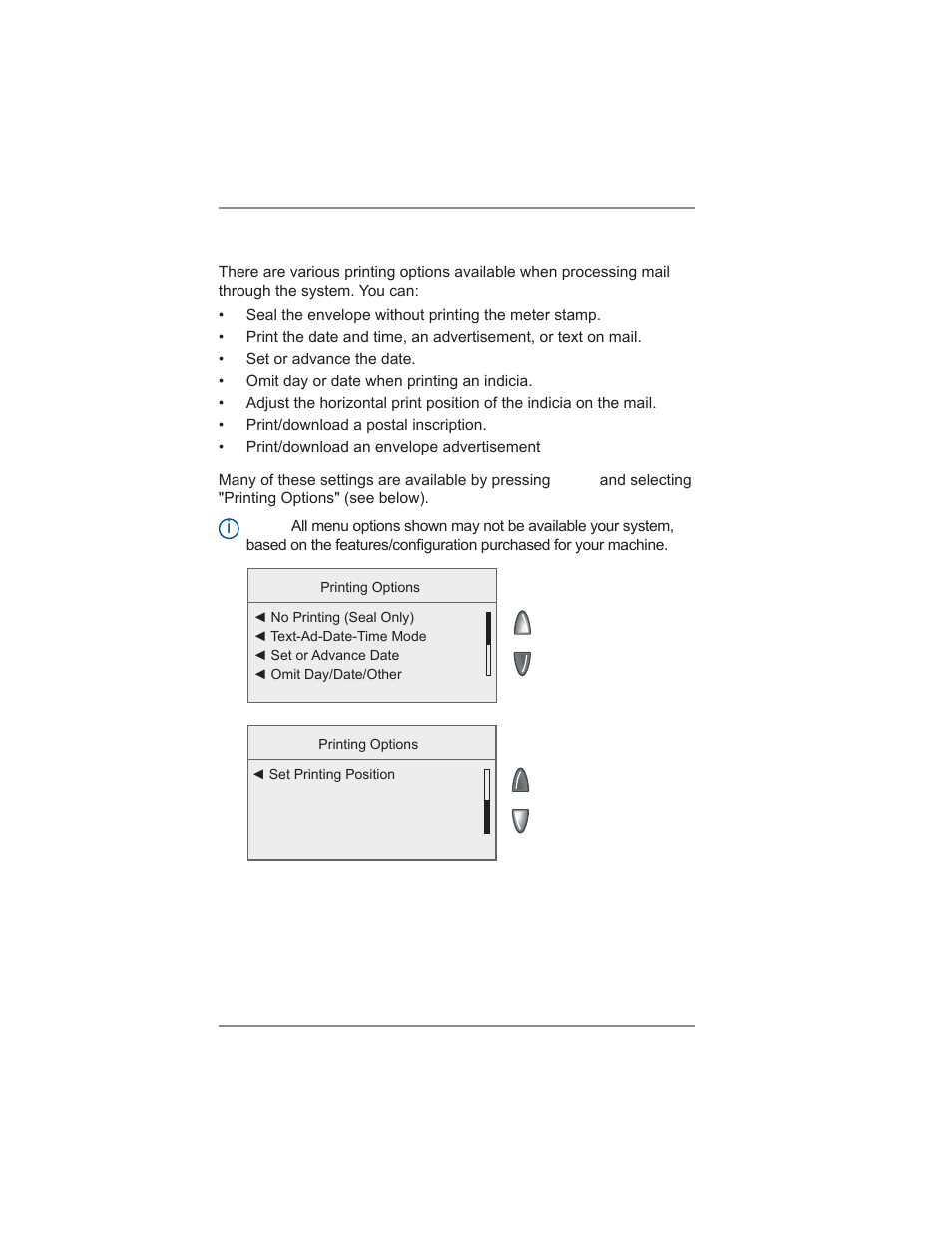4 • printing options | Pitney Bowes DM475 User Manual | Page 58 / 226