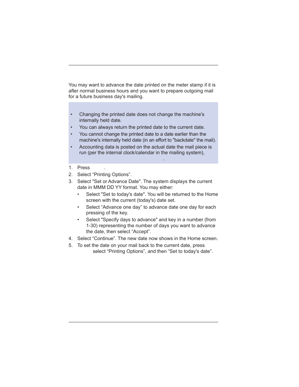 4 • printing options | Pitney Bowes DM475 User Manual | Page 60 / 226