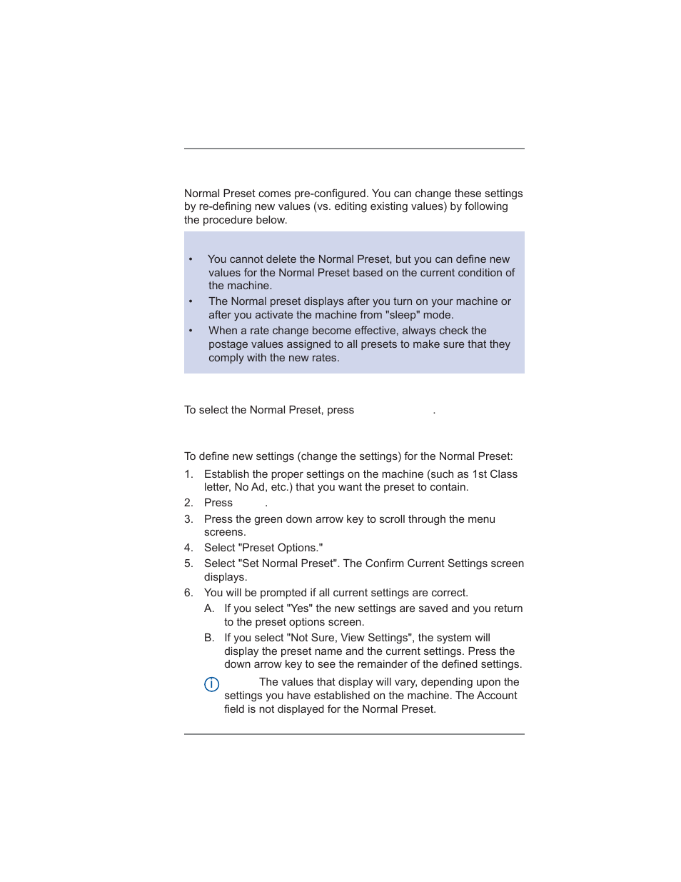 5 • normal and custom presets | Pitney Bowes DM475 User Manual | Page 69 / 226