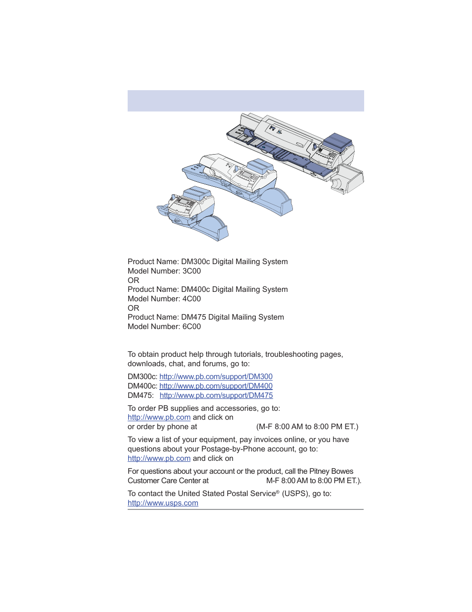 Pitney bowes contact list | Pitney Bowes DM475 User Manual | Page 7 / 226