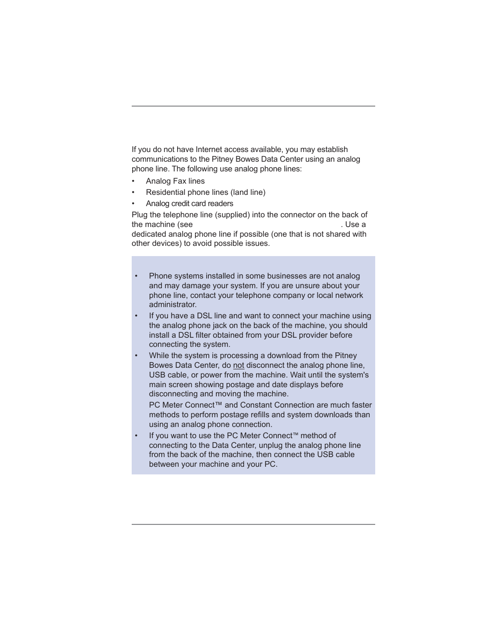 6 • adding postage/connecting to data center | Pitney Bowes DM475 User Manual | Page 85 / 226