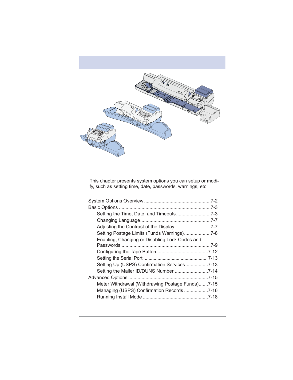 7 • system options | Pitney Bowes DM475 User Manual | Page 99 / 226