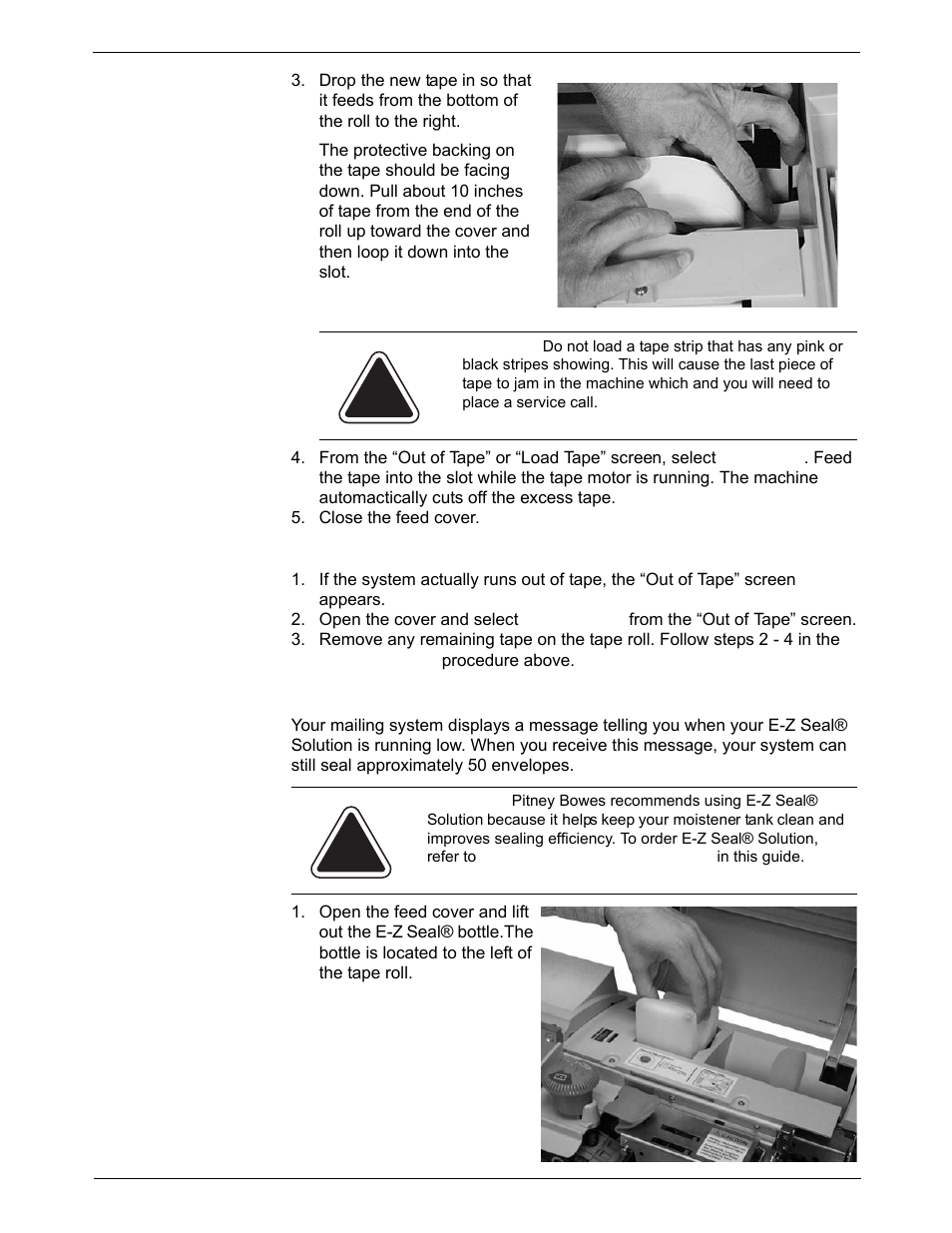 E-z seal® sealing solution maintenance, E-z seal® sealing solution maintenance -4, E-z seal | Sealing  solution  maintenance | Pitney Bowes DM550 Series User Manual | Page 140 / 188