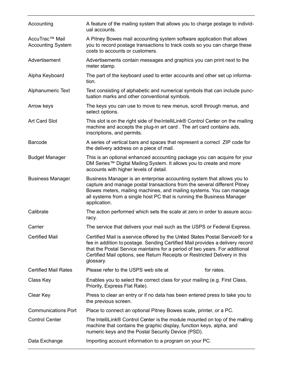 Pitney Bowes DM550 Series User Manual | Page 178 / 188