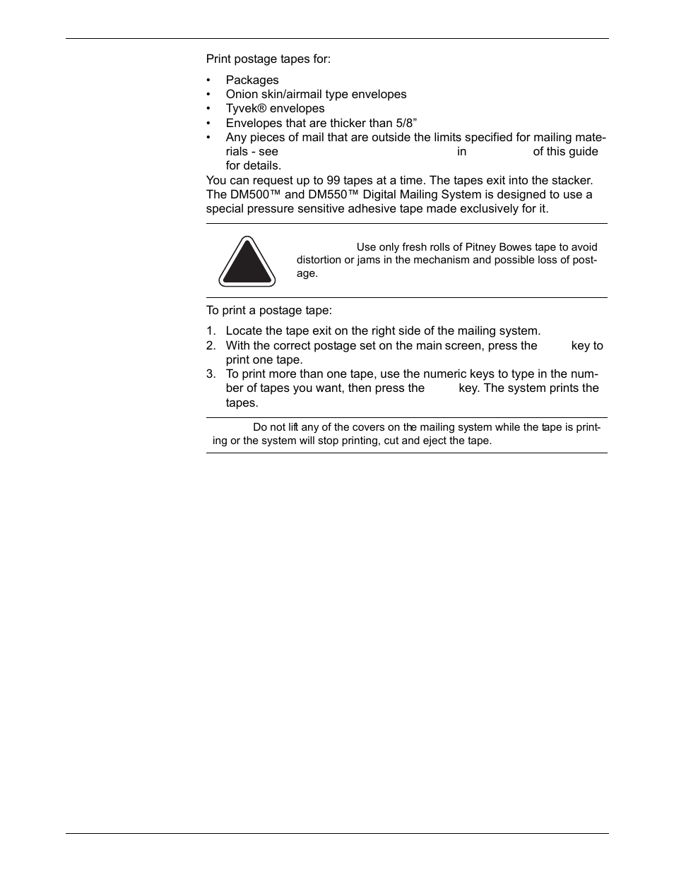 Printing postage tapes, Printing postage tapes -4 | Pitney Bowes DM550 Series User Manual | Page 34 / 188