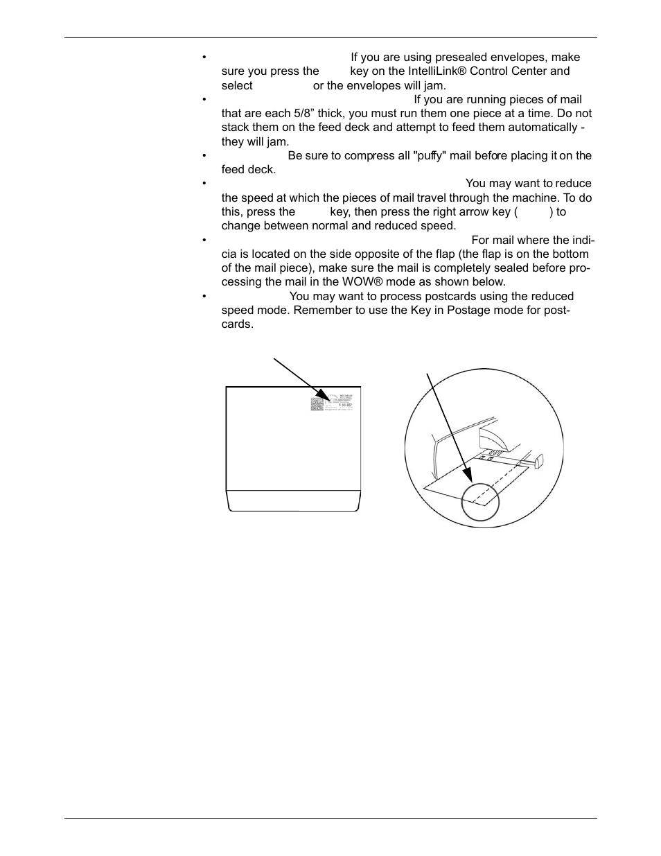 Tips on feeding mail | Pitney Bowes DM550 Series User Manual | Page 42 / 188