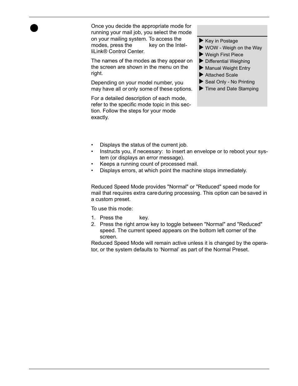 Selecting the postage mode and running the mail | Pitney Bowes DM550 Series User Manual | Page 44 / 188