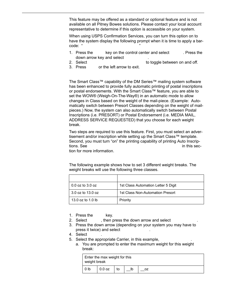 Scale/rates, Scale/rates: smart classes | Pitney Bowes DM550 Series User Manual | Page 78 / 188