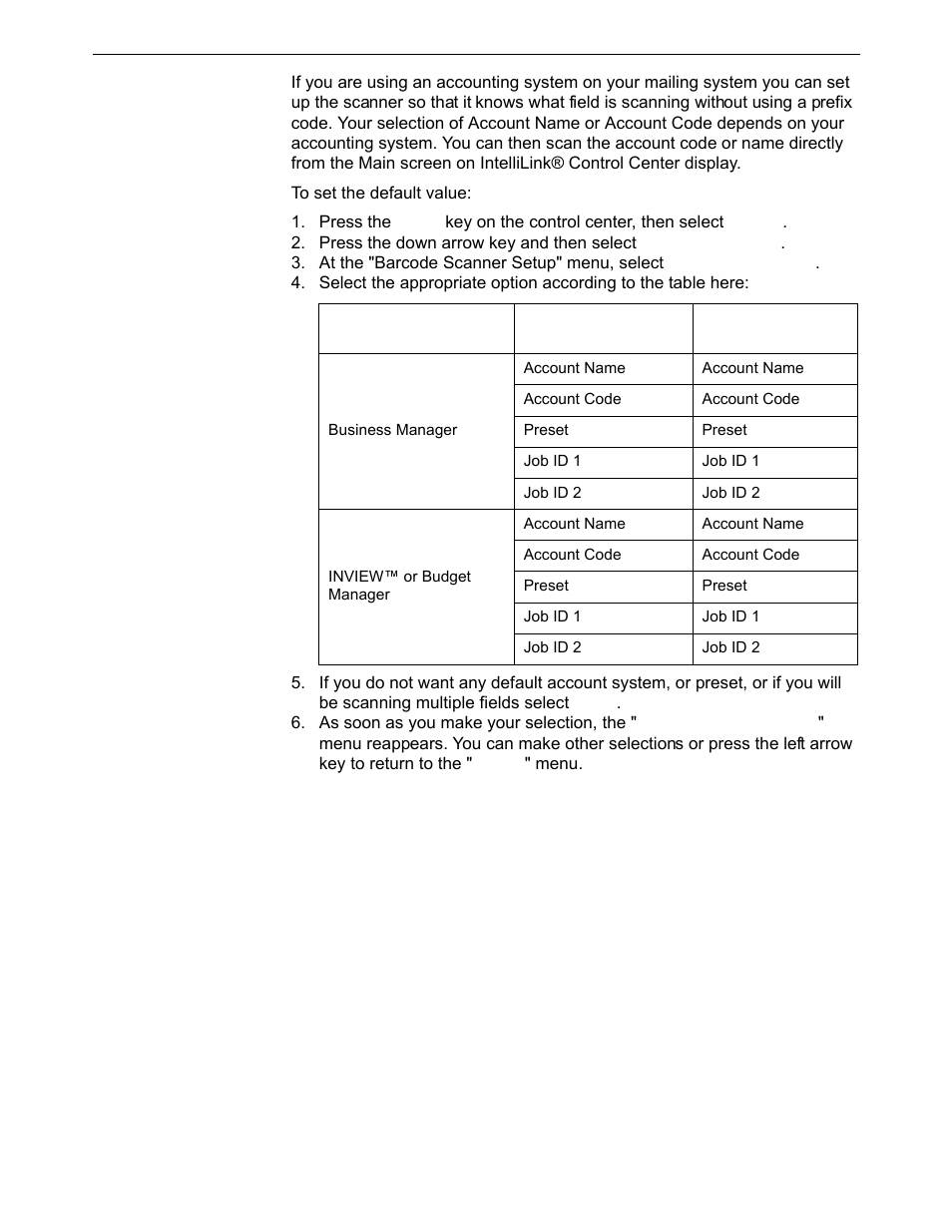 Setting the default scan type | Pitney Bowes DM550 Series User Manual | Page 98 / 188