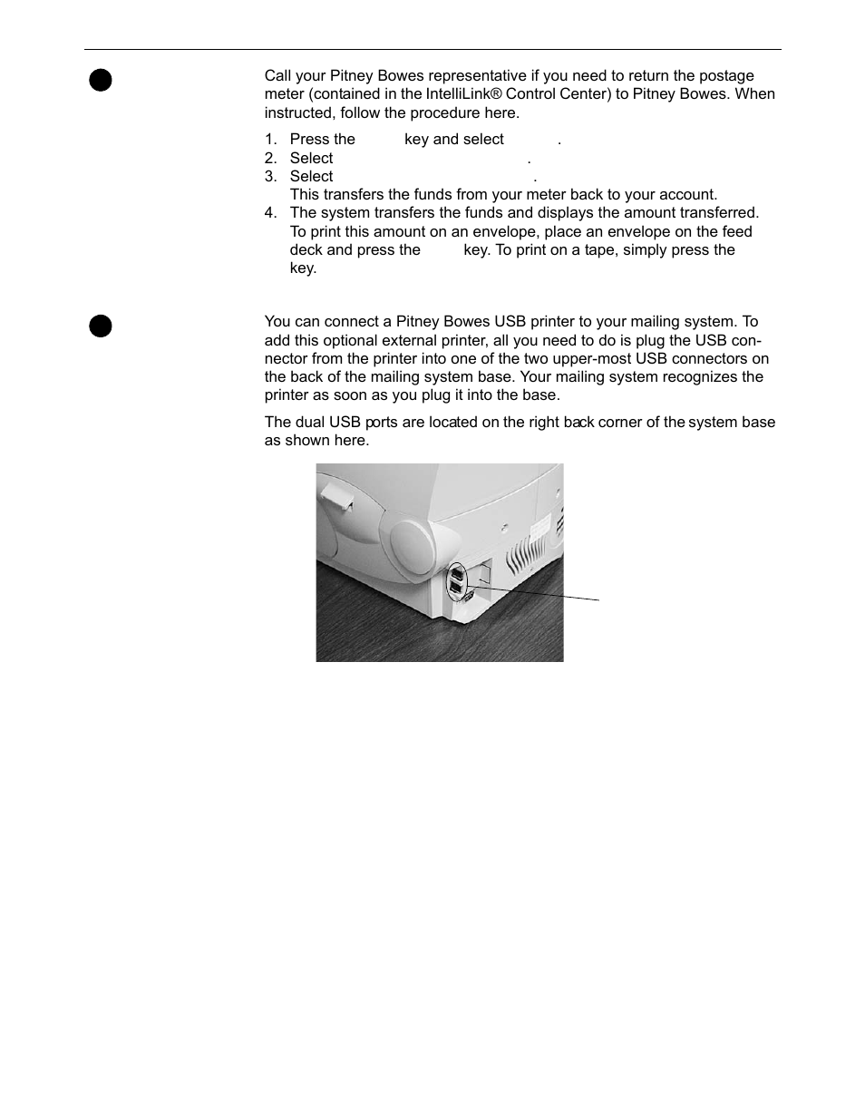 Taking the meter out of service, Adding an optional printer, Taking the meter out of service -30 | Adding an optional printer -30 | Pitney Bowes DM800i Series User Manual | Page 100 / 188
