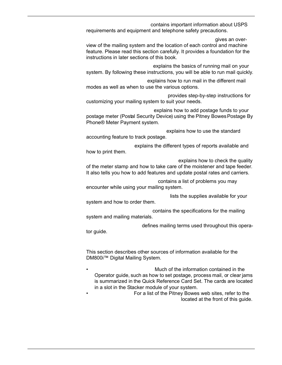 What’s in this guide, Other information, What’s in this guide -2 | Other information -2, Other  information | Pitney Bowes DM800i Series User Manual | Page 12 / 188