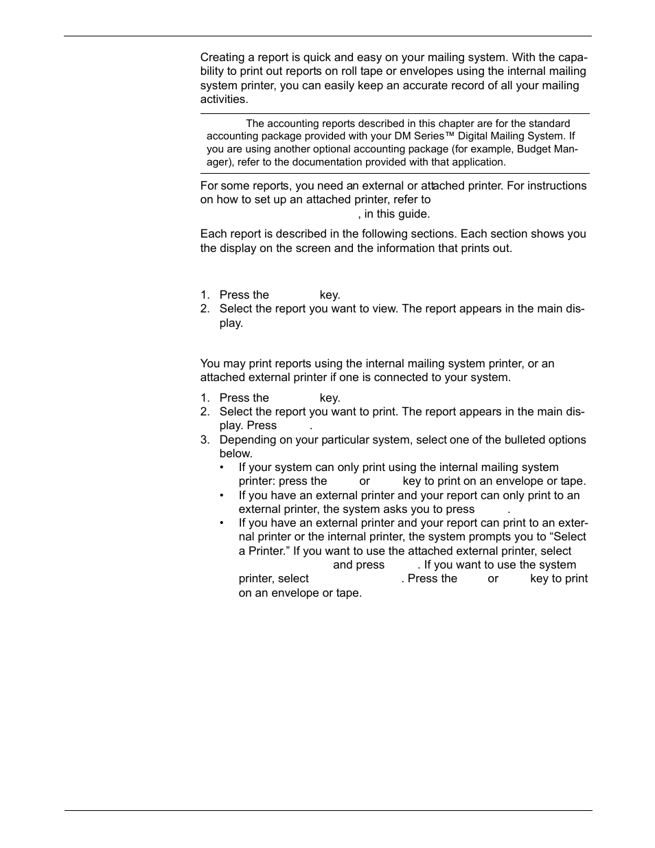 Introduction, Viewing a report, Printing a report | Introduction -2, Viewing a report -2, Printing a report -2 | Pitney Bowes DM800i Series User Manual | Page 128 / 188
