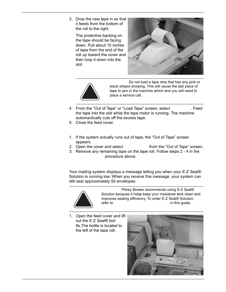 E-z seal® sealing solution maintenance, E-z seal® sealing solution maintenance -4, E-z seal | Sealing  solution  maintenance | Pitney Bowes DM800i Series User Manual | Page 144 / 188