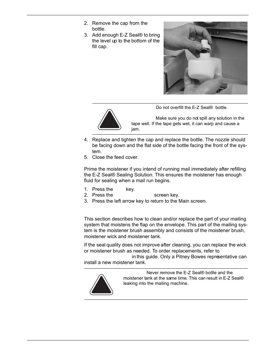 Moistener maintenance, Moistener maintenance -5, Moistener  maintenance | Pitney Bowes DM800i Series User Manual | Page 145 / 188
