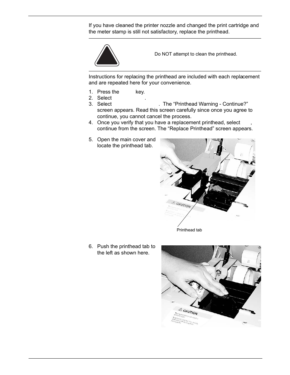 Changing the printhead, Changing the printhead -11 | Pitney Bowes DM800i Series User Manual | Page 151 / 188