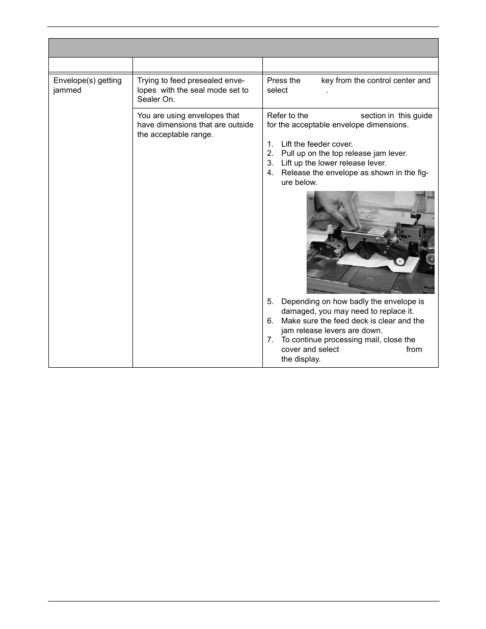 Envelope feeding problems | Pitney Bowes DM800i Series User Manual | Page 161 / 188